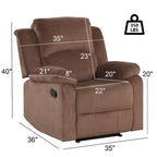 Ebello Breathable Skin Friendly Fabric Soft Padded Manual Recliner Chair
