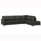 Malibu L-shaped Top-grain Leather Sectional Sofa - 122.5 x 85 x 36.5 x 35