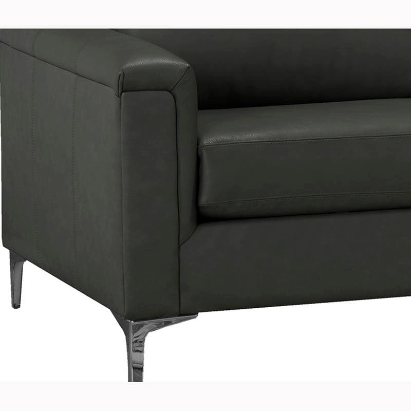 Malibu L-shaped Top-grain Leather Sectional Sofa - 122.5 x 85 x 36.5 x 35