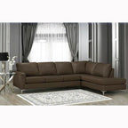 Malibu L-shaped Top-grain Leather Sectional Sofa - 122.5 x 85 x 36.5 x 35
