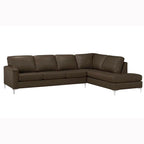 Malibu L-shaped Top-grain Leather Sectional Sofa - 122.5 x 85 x 36.5 x 35