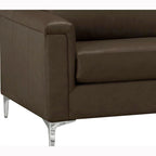 Malibu L-shaped Top-grain Leather Sectional Sofa - 122.5 x 85 x 36.5 x 35