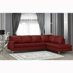 Malibu L-shaped Top-grain Leather Sectional Sofa - 122.5 x 85 x 36.5 x 35