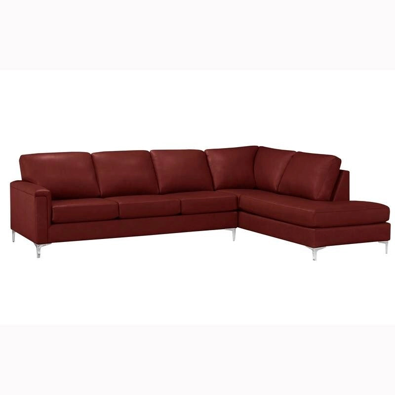Malibu L-shaped Top-grain Leather Sectional Sofa - 122.5 x 85 x 36.5 x 35