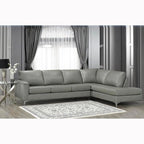 Malibu L-shaped Top-grain Leather Sectional Sofa - 122.5 x 85 x 36.5 x 35