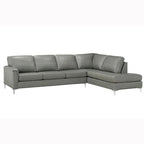 Malibu L-shaped Top-grain Leather Sectional Sofa - 122.5 x 85 x 36.5 x 35