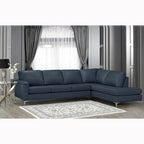 Malibu L-shaped Top-grain Leather Sectional Sofa - 122.5 x 85 x 36.5 x 35