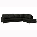 Malibu L-shaped Top-grain Leather Sectional Sofa - 122.5 x 85 x 36.5 x 35