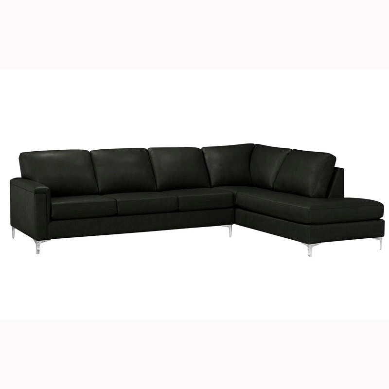 Malibu L-shaped Top-grain Leather Sectional Sofa - 122.5 x 85 x 36.5 x 35