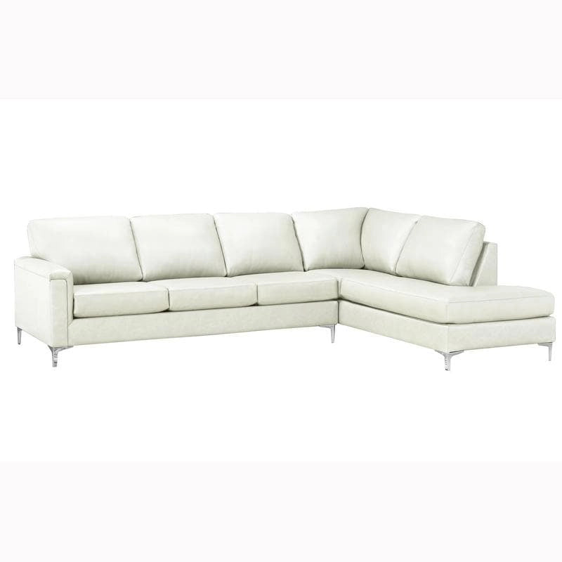 Malibu L-shaped Top-grain Leather Sectional Sofa - 122.5 x 85 x 36.5 x 35