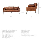 Cochrane II Brown Genuine Leather Sofa - 82.0L x 33.0W x 32.3H