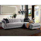 Gito Transitional Velvet Upholstered Tufted Back Sectional by Furniture of America