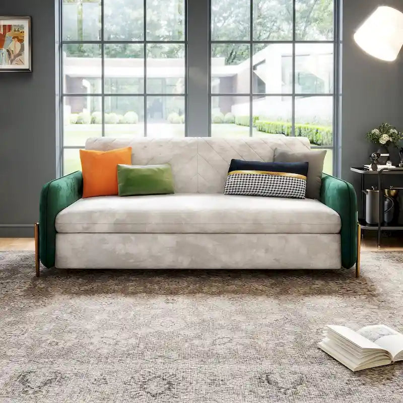 JASIWAY 67 in. Width Modern Pull Out Queen Size Sofa Bed