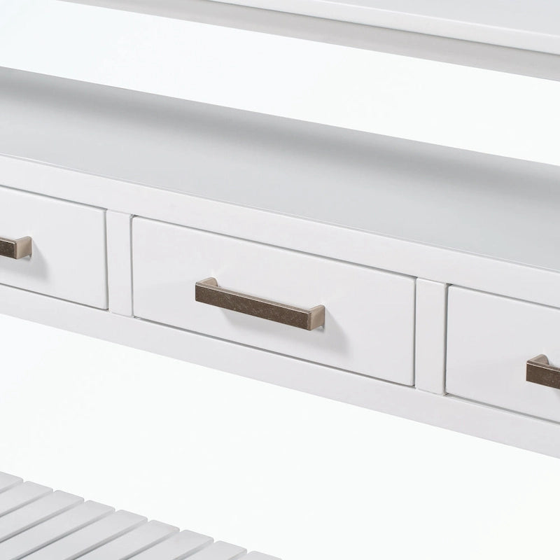 Console Table with 4 Drawers and 2 Shelves