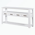 Console Table with 4 Drawers and 2 Shelves