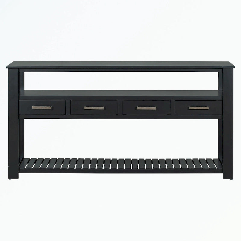 Console Table with 4 Drawers and 2 Shelves