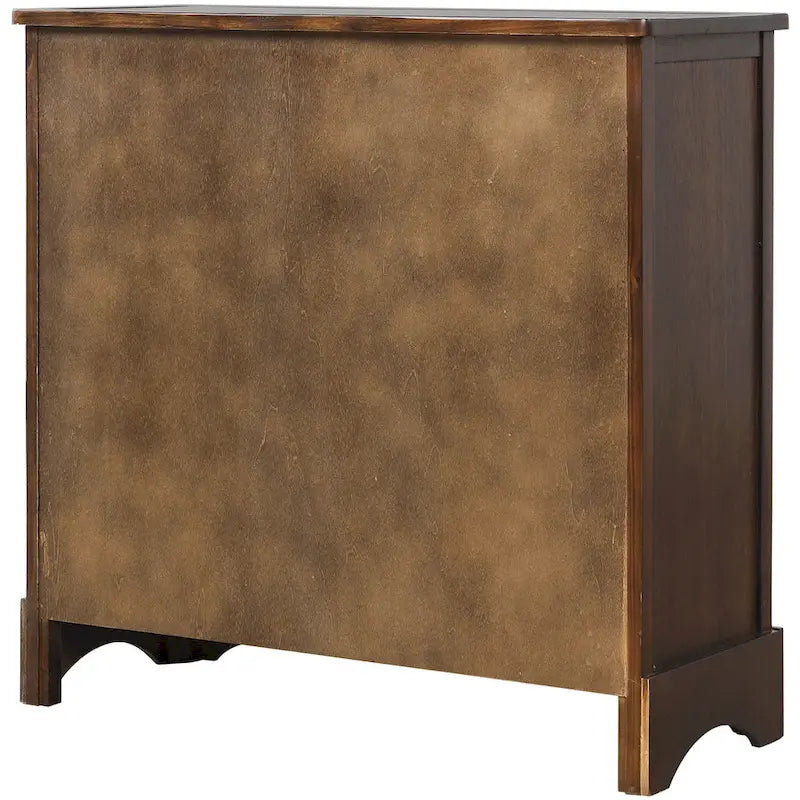 Storage Cabinet with Two Drawers and Four Classic Rattan Basket