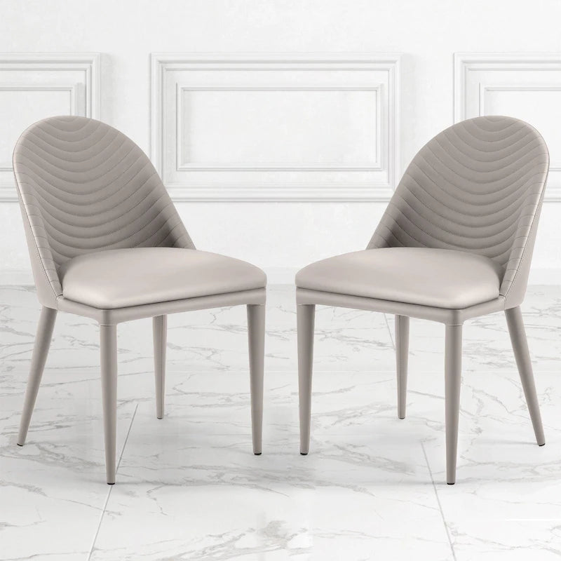 Fully Assembled Microfiber Leather Upholstered Dining Chairs, Set of 2 - 22.44D x 18.5W x 32.28H