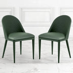 Fully Assembled Microfiber Leather Upholstered Dining Chairs, Set of 2 - 22.44D x 18.5W x 32.28H