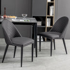 Fully Assembled Microfiber Leather Upholstered Dining Chairs, Set of 2 - 22.44D x 18.5W x 32.28H