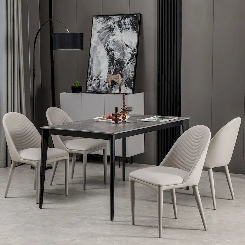 Fully Assembled Microfiber Leather Upholstered Dining Chairs, Set of 2 - 22.44D x 18.5W x 32.28H