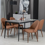 Fully Assembled Microfiber Leather Upholstered Dining Chairs, Set of 2 - 22.44D x 18.5W x 32.28H