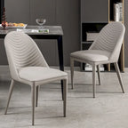 Fully Assembled Microfiber Leather Upholstered Dining Chairs, Set of 2 - 22.44D x 18.5W x 32.28H