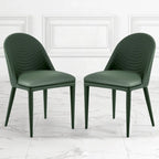 Fully Assembled Microfiber Leather Upholstered Dining Chairs, Set of 2 - 22.44D x 18.5W x 32.28H