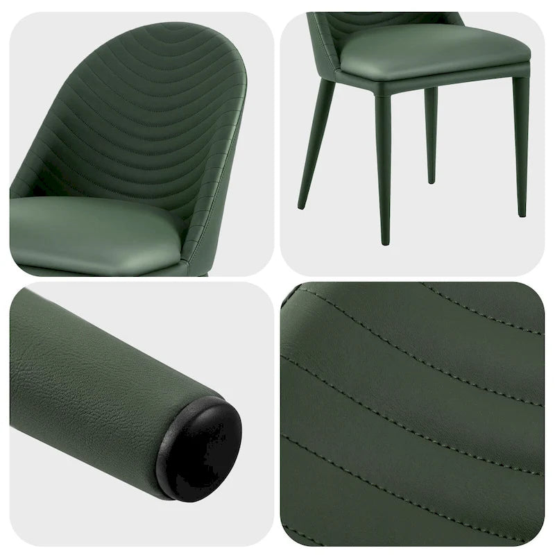 Fully Assembled Microfiber Leather Upholstered Dining Chairs, Set of 2 - 22.44D x 18.5W x 32.28H