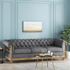 Saragus Chesterfield Sofa with Nailhead Trim by Christopher Knight Home - 85.50 L x 33.25 W x 28.50 H