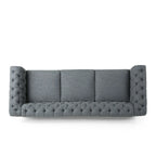 Saragus Chesterfield Sofa with Nailhead Trim by Christopher Knight Home - 85.50 L x 33.25 W x 28.50 H