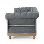Saragus Chesterfield Sofa with Nailhead Trim by Christopher Knight Home - 85.50 L x 33.25 W x 28.50 H