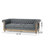 Saragus Chesterfield Sofa with Nailhead Trim by Christopher Knight Home - 85.50 L x 33.25 W x 28.50 H