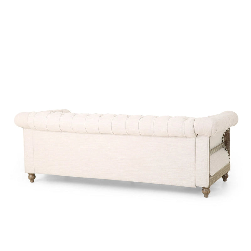 Saragus Chesterfield Sofa with Nailhead Trim by Christopher Knight Home - 85.50 L x 33.25 W x 28.50 H