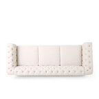 Saragus Chesterfield Sofa with Nailhead Trim by Christopher Knight Home - 85.50 L x 33.25 W x 28.50 H