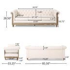 Saragus Chesterfield Sofa with Nailhead Trim by Christopher Knight Home - 85.50 L x 33.25 W x 28.50 H