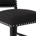 28 Inches Fabric Barstools Upholstered Bar stools Pub Chairs with Back and Silver Nailhead Trim Set of 2