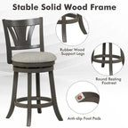 1/2/4 PCS 26.5 Swivel Bar Stool Counter Height w/ Rubber Wood Legs