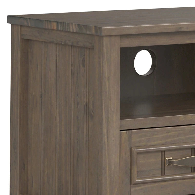 WYNDENHALL Rowan SOLID WOOD 50 Wide Contemporary TV Media Stand in Smoky Brown For TVs upto 55 inches - 16d x 50 w x 20h