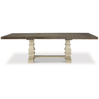 Signature Design by Ashley Bolanburg Brown / Antique White Extension Dining Table - 48W x 103.25D x 28.25H
