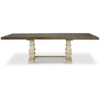 Signature Design by Ashley Bolanburg Brown / Antique White Extension Dining Table - 48W x 103.25D x 28.25H