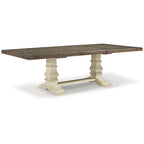 Signature Design by Ashley Bolanburg Brown / Antique White Extension Dining Table - 48W x 103.25D x 28.25H