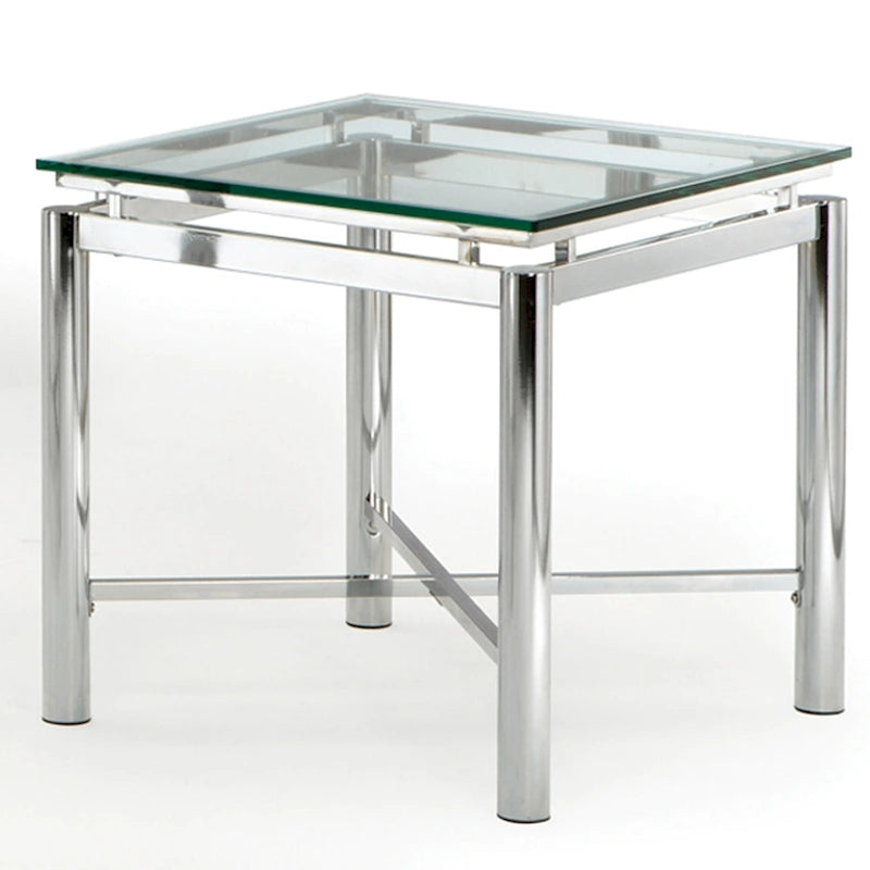 Steve Silver Jules Chrome and Glass End Table