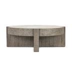 Classic Home Sonoma 52 Round Reclaimed Pine Coffee Table in Distressed Gray