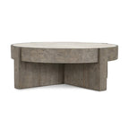Classic Home Sonoma 52 Round Reclaimed Pine Coffee Table in Distressed Gray