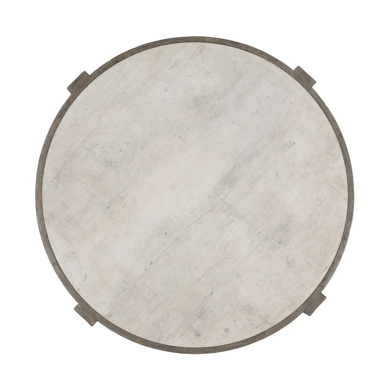 Classic Home Sonoma 52 Round Reclaimed Pine Coffee Table in Distressed Gray