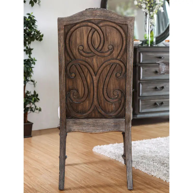 The Gray Barn Cornerways Formal High Back Carved Wood Dining Chairs (Set of 2)