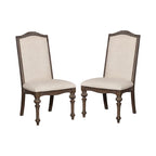 The Gray Barn Cornerways Formal High Back Carved Wood Dining Chairs (Set of 2)