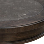 Paradise Valley Saddle Brown and Blue Stone Round Chairside Table