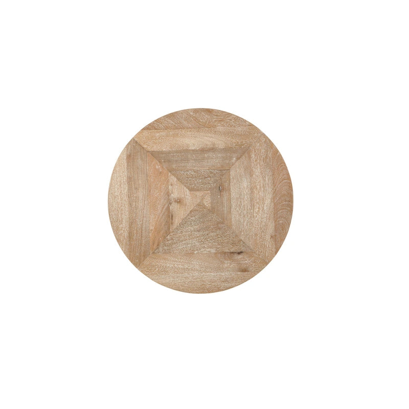 Fenway 22 Mango Solid Wood and Metal Round End Side Table - 22 inches long x 22 inches wide x 25 inches high